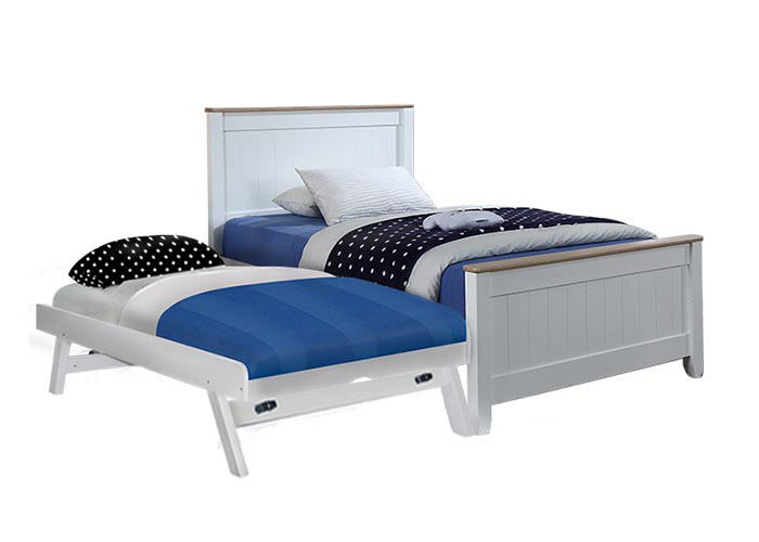 Tyler Super Single Bed Frame with Pull Out Single Raising Bed